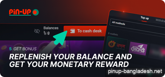 Top up your Pin Up balance and get bonus money